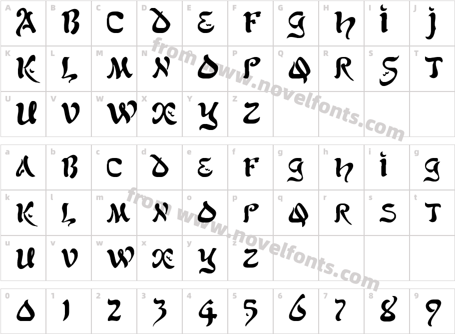 AlfredDrake RegularCharacter Map