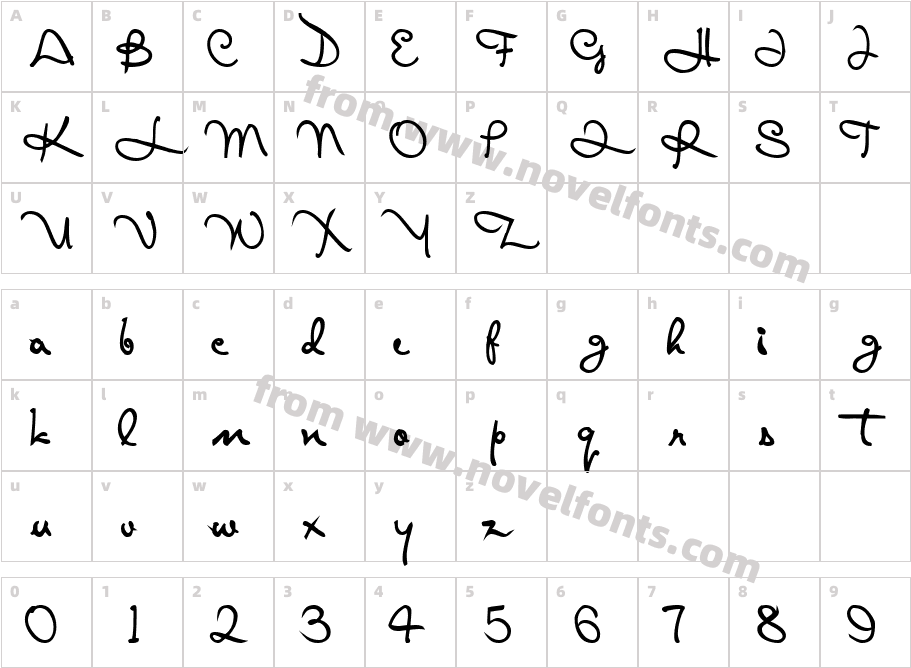 AlicoScriptSSK BoldCharacter Map