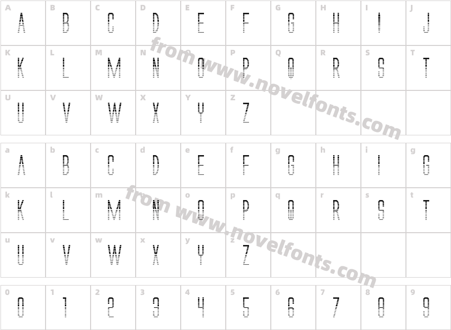 Alien League Gradient BoldCharacter Map