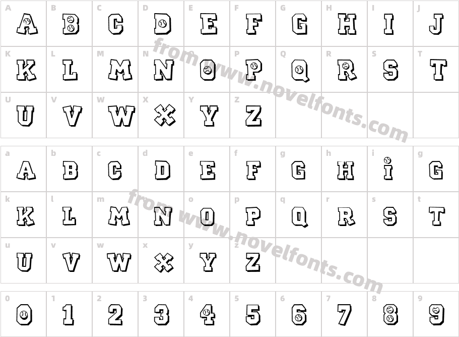 CK Sports BaseballCharacter Map