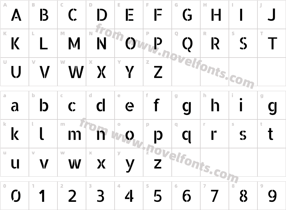 Allerta Stencil RegularCharacter Map