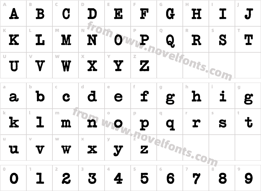 AllureBoldAltSpaceCharacter Map