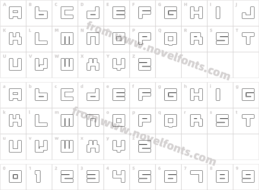 Almanaque OutlineCharacter Map