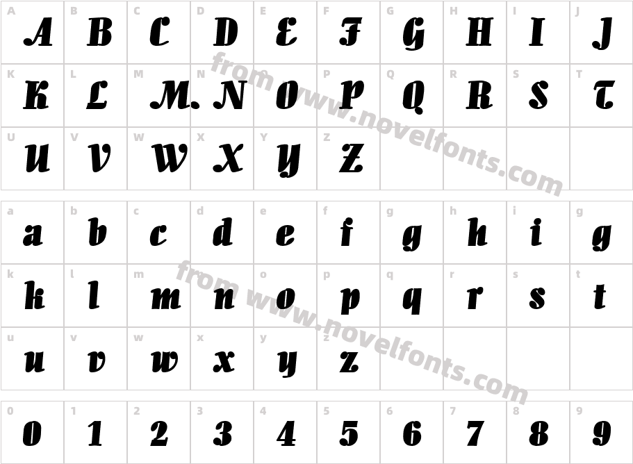 Aloe Extended BoldCharacter Map