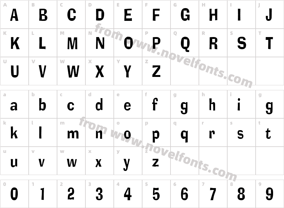 Alor Narrow Condensed NormalCharacter Map