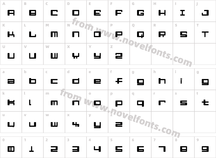 Alpha  NinerCharacter Map