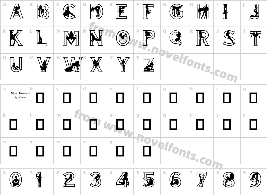 Alpha-Silouettes 2Character Map