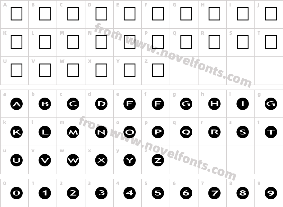 AlphaShapes circlesCharacter Map