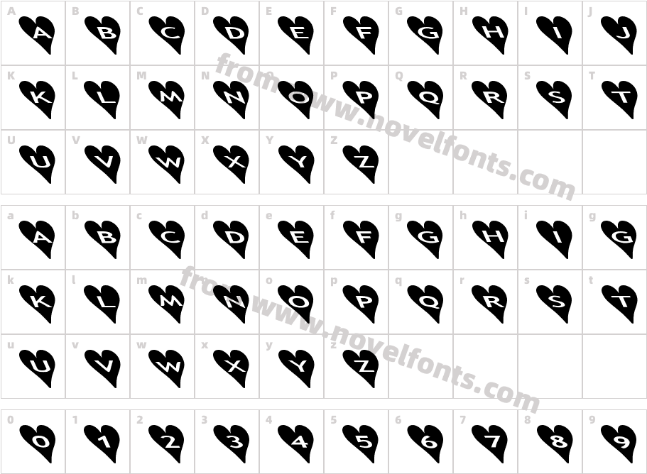 AlphaShapes hearts 2bCharacter Map