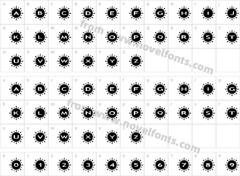 AlphaShapes sunshine 2Character Map