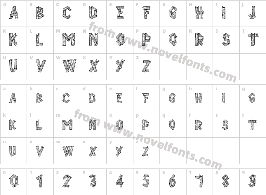 AlphaWoodCharacter Map