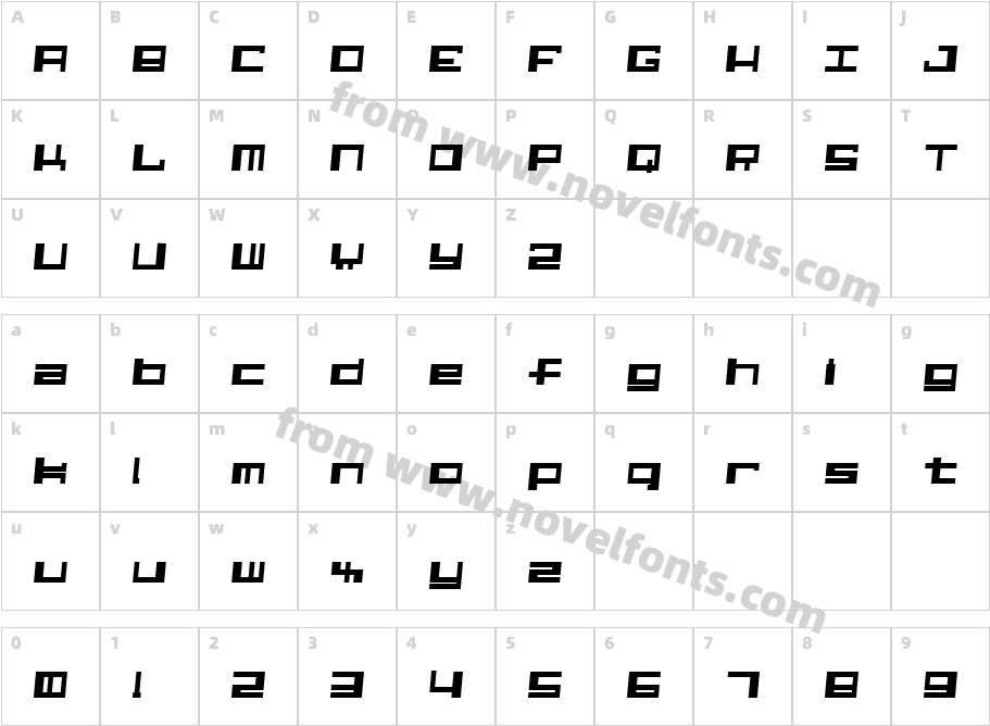 Alphastep  i versionCharacter Map