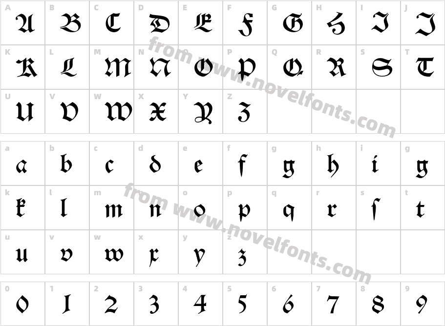 AlteSchwabacherBQCharacter Map