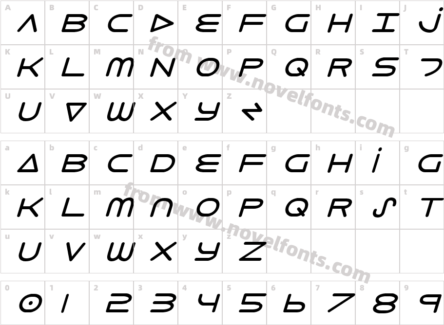 8th Element Bold ItalicCharacter Map