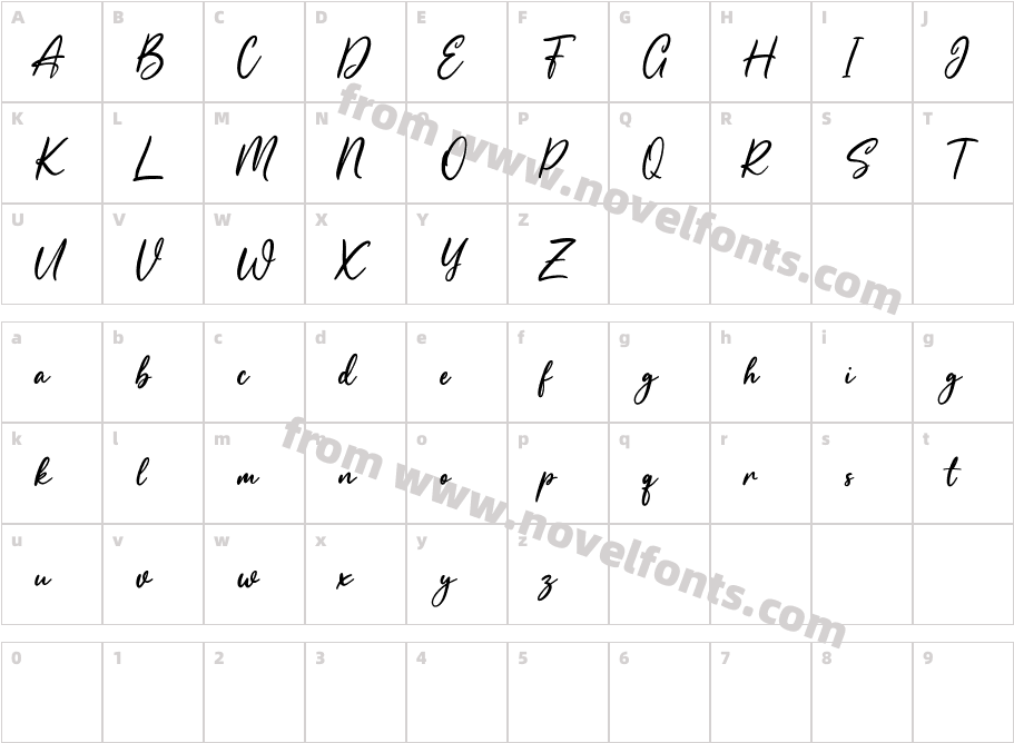 Alulla Saffia Free RegularCharacter Map