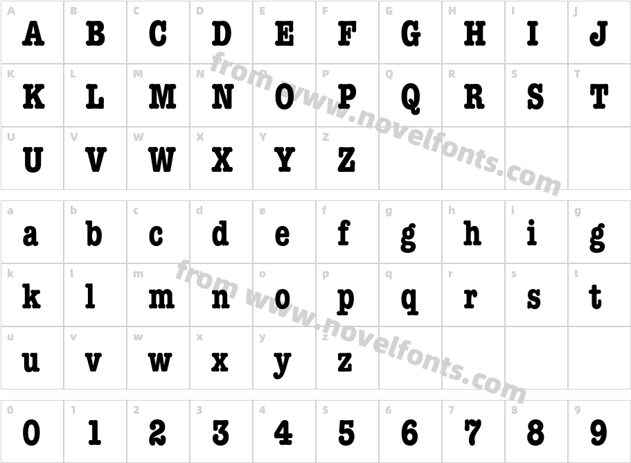 AmTypewriterEF-BoldCondCharacter Map