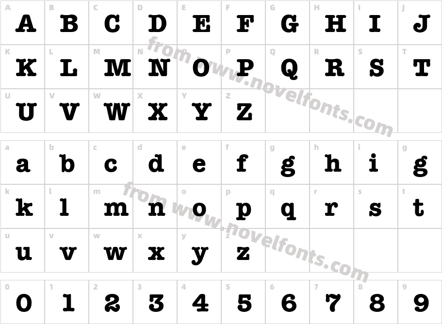 AmTypewriterITC-BoldCharacter Map