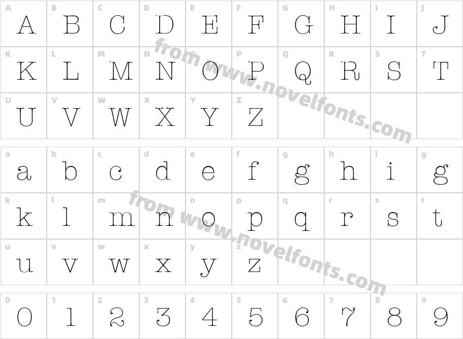 AmTypewriterITC-LightCharacter Map