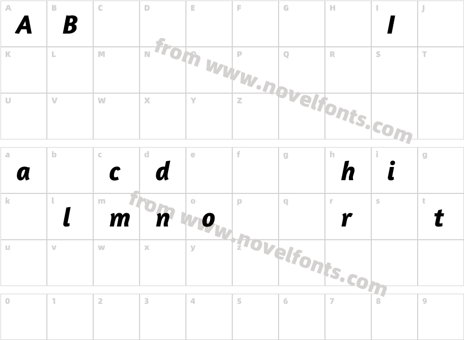 Amaranth Bold ItalicCharacter Map