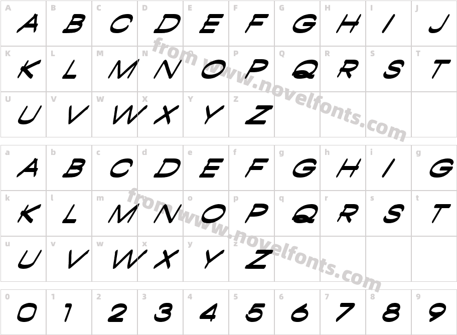 Ambambo ItalicCharacter Map