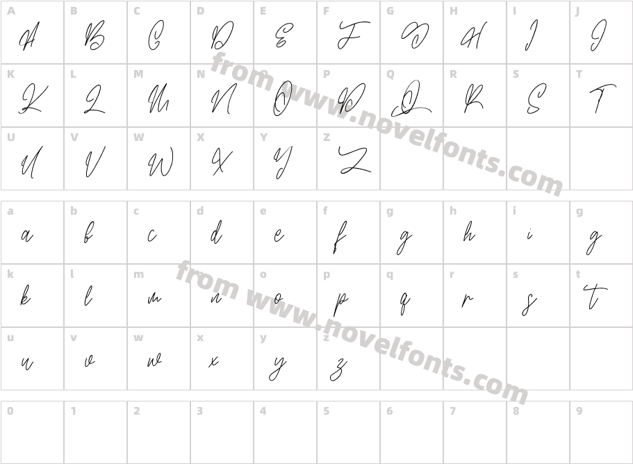 Amberlayton Free RegularCharacter Map