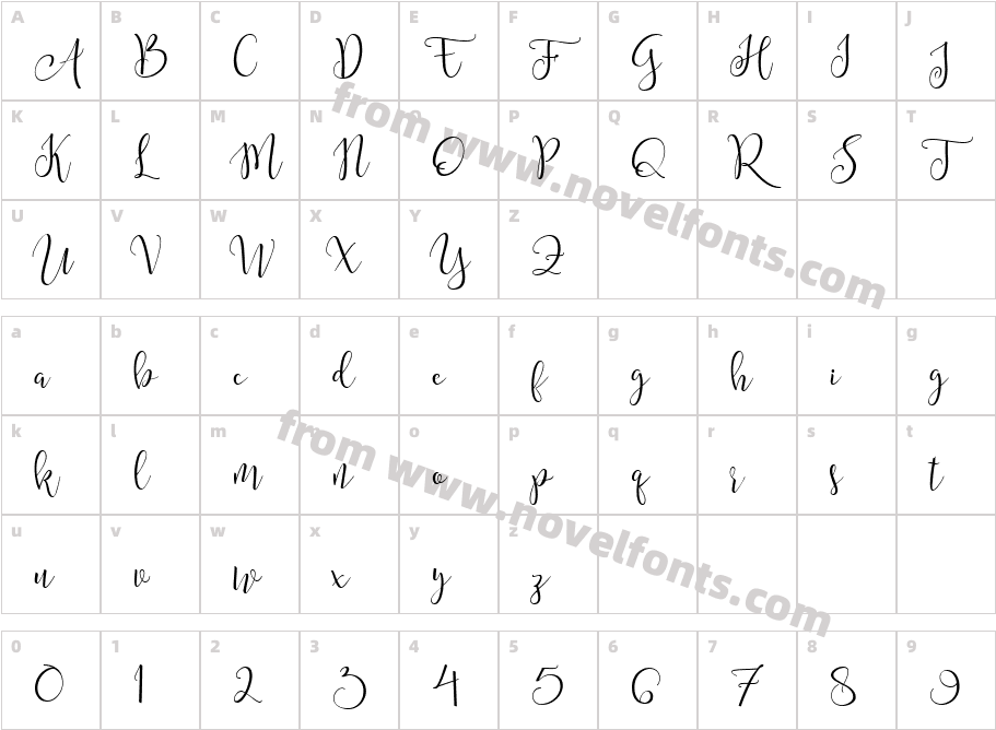 Amberlight RegularCharacter Map