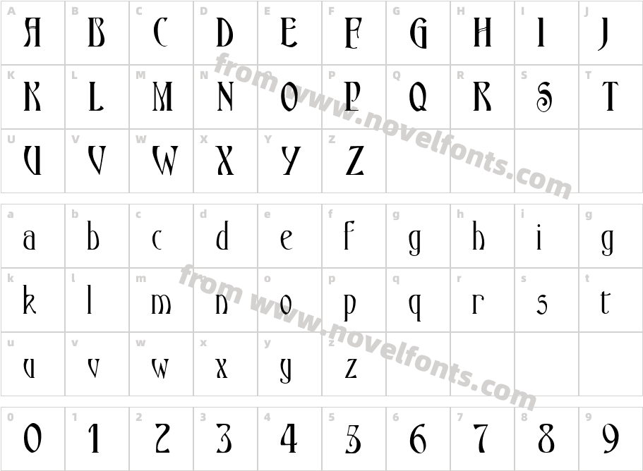 Ambrosia BoldCharacter Map