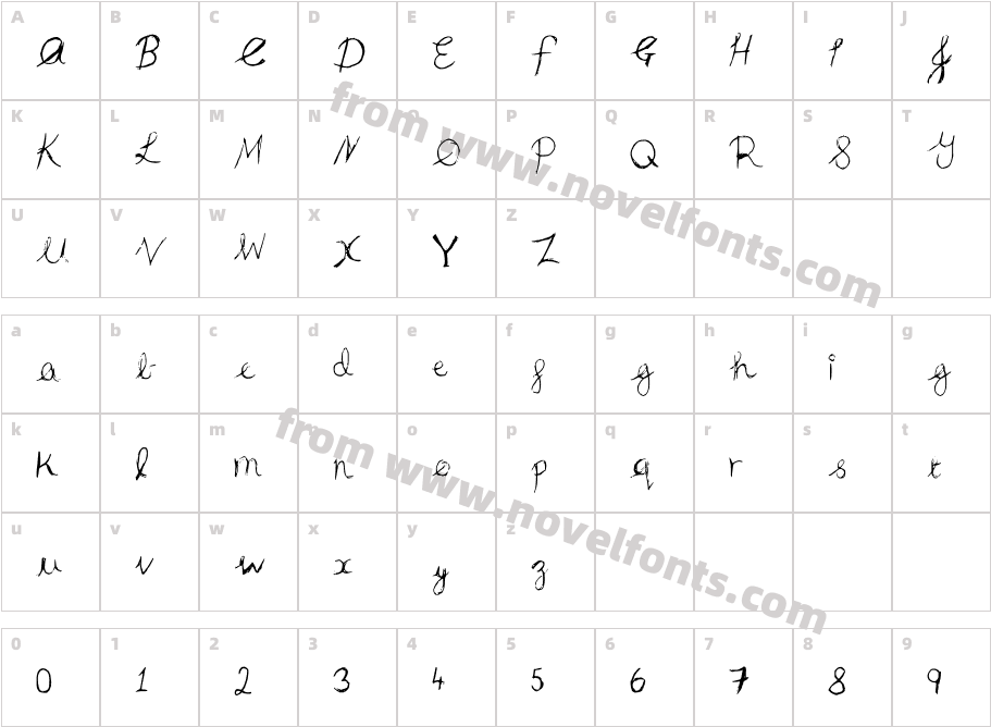 Amelia MediumCharacter Map