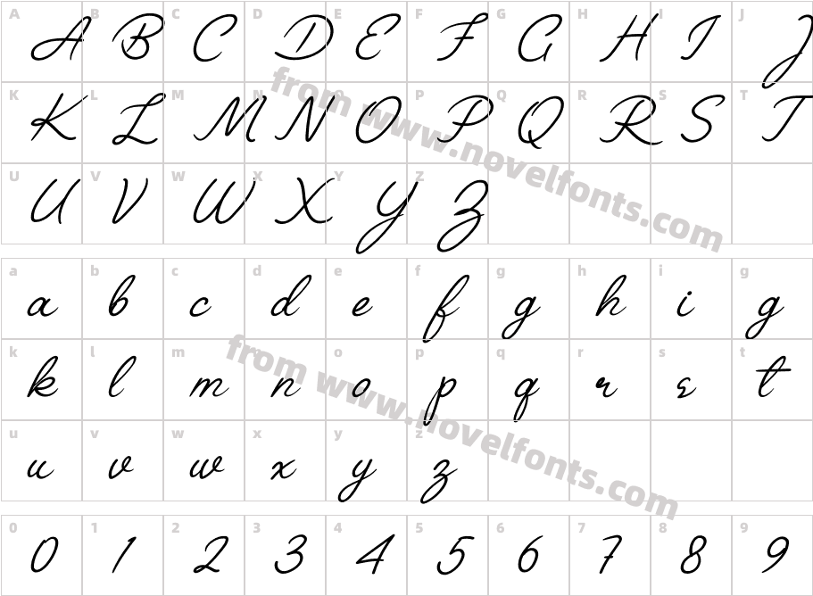 AmelliaRegularCharacter Map