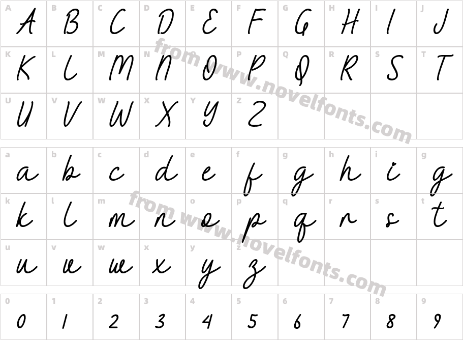 Amelline ItalicCharacter Map