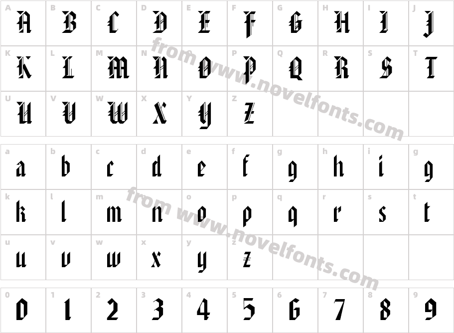 American TextCharacter Map