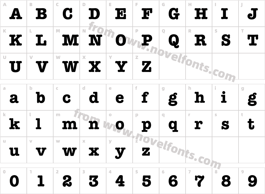 AmericanTypewriterBQ-BoldCharacter Map