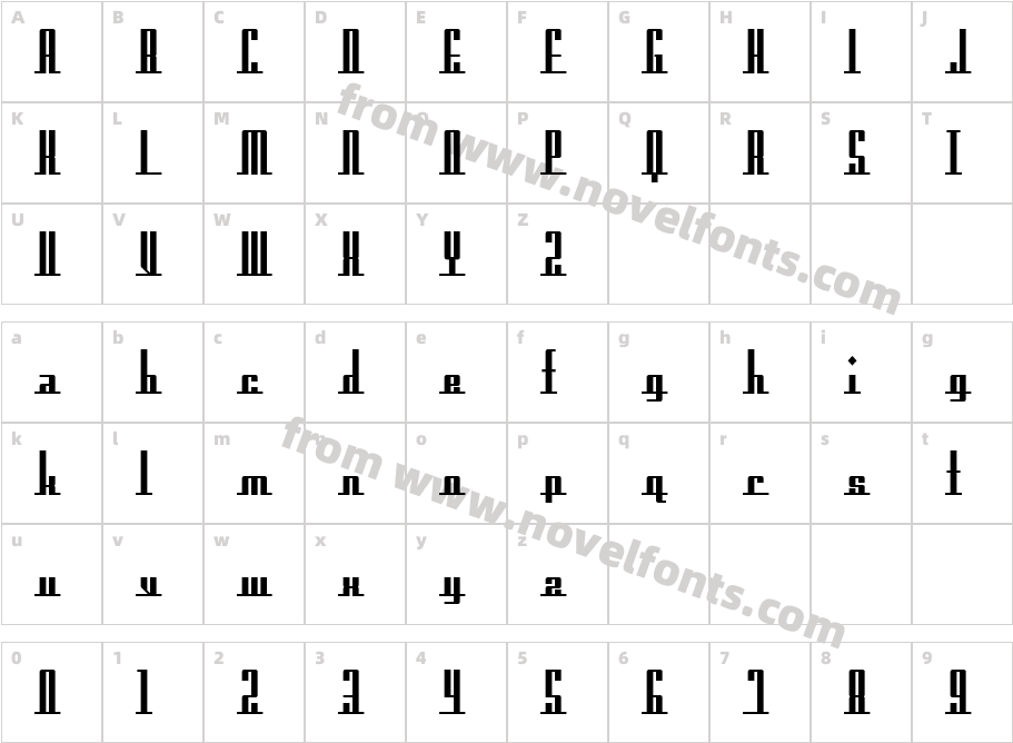 Americana Dreams Upright BoldCharacter Map