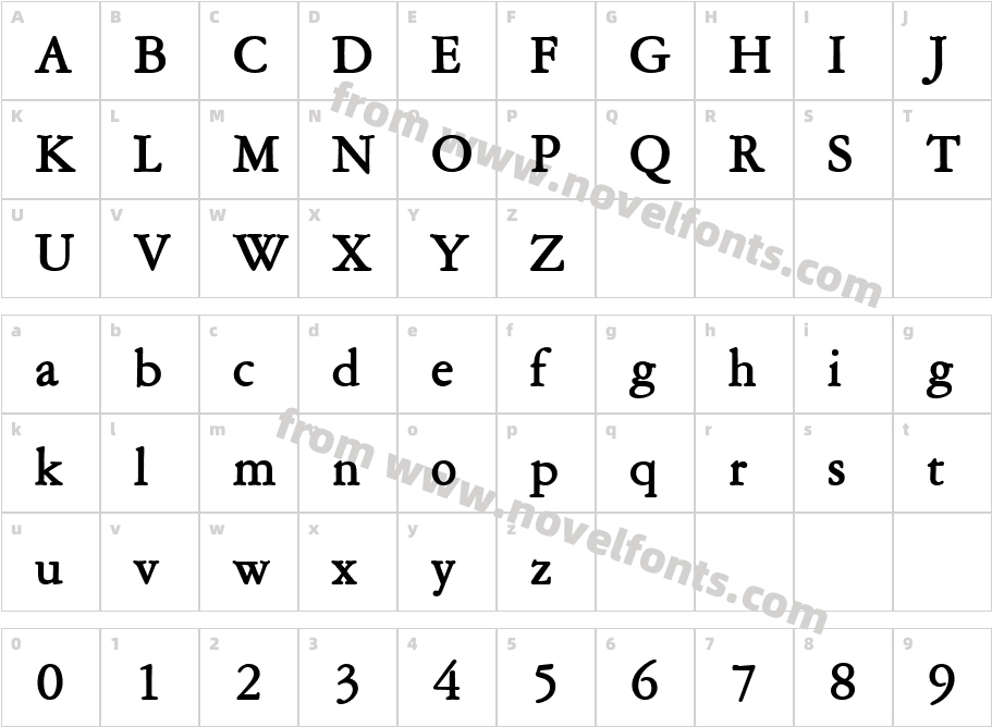 Amery BoldCharacter Map