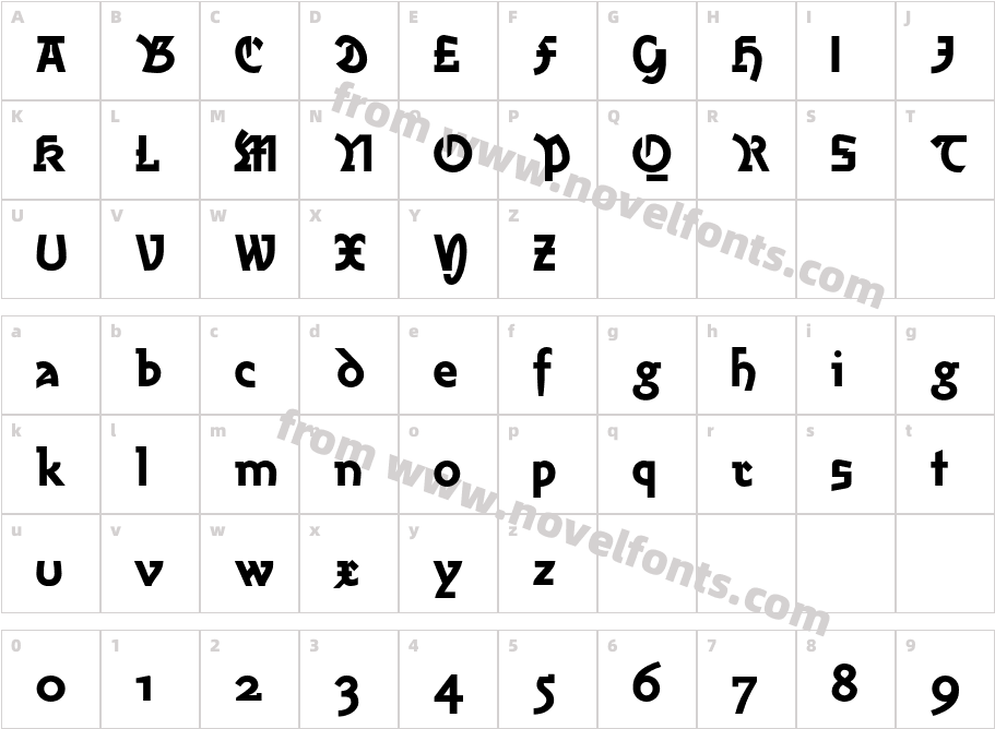 AmherstFraktur LT Std HeavyCharacter Map