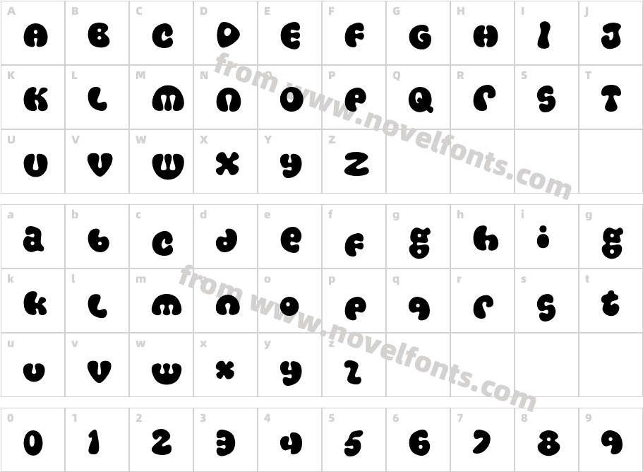 Amoeba-BoldCharacter Map