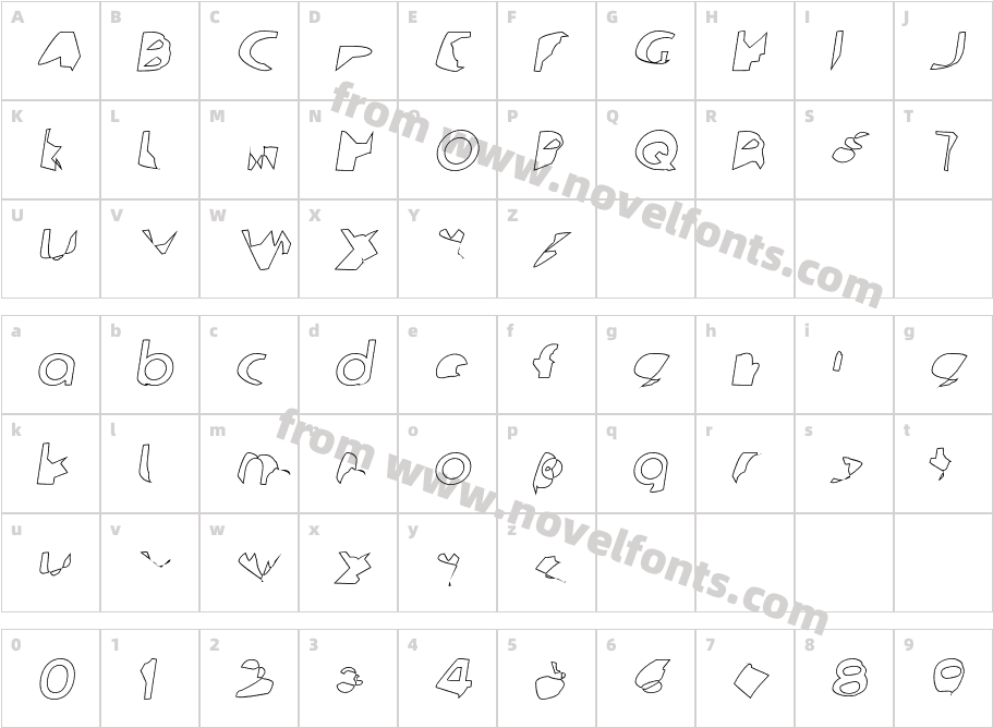 Ampere Outline ItalicCharacter Map