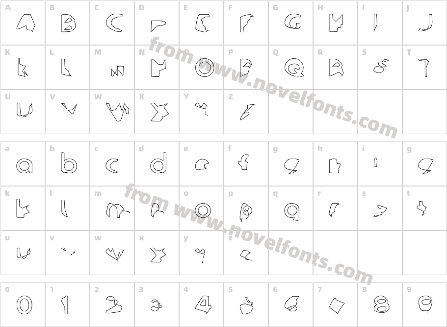 Ampere OutlineCharacter Map