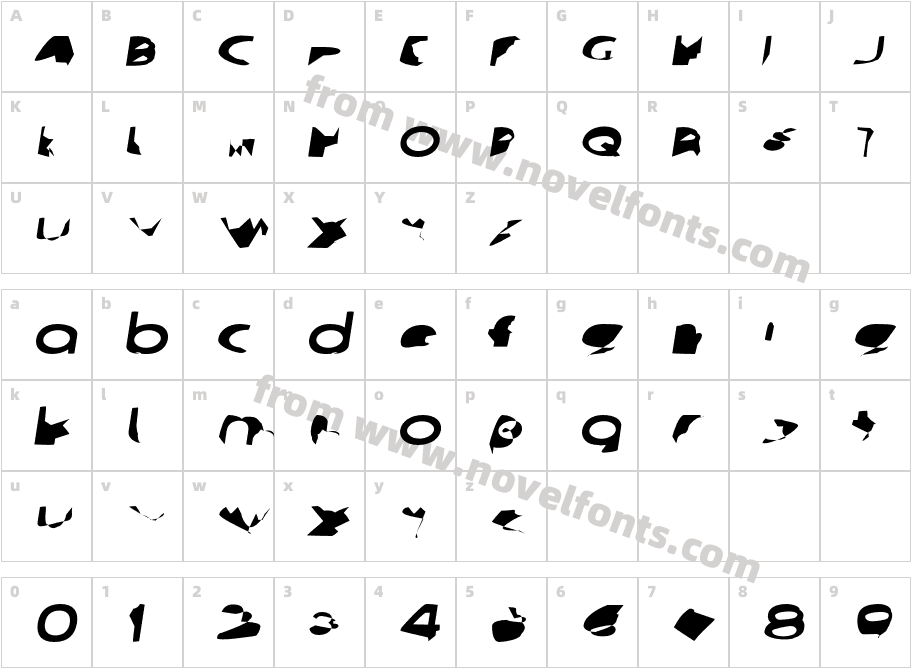 Ampere SmallCaps SuperExtended ItalicCharacter Map