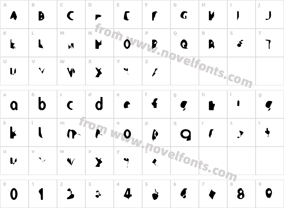 Ampere SmallCaps UltraCondensedCharacter Map