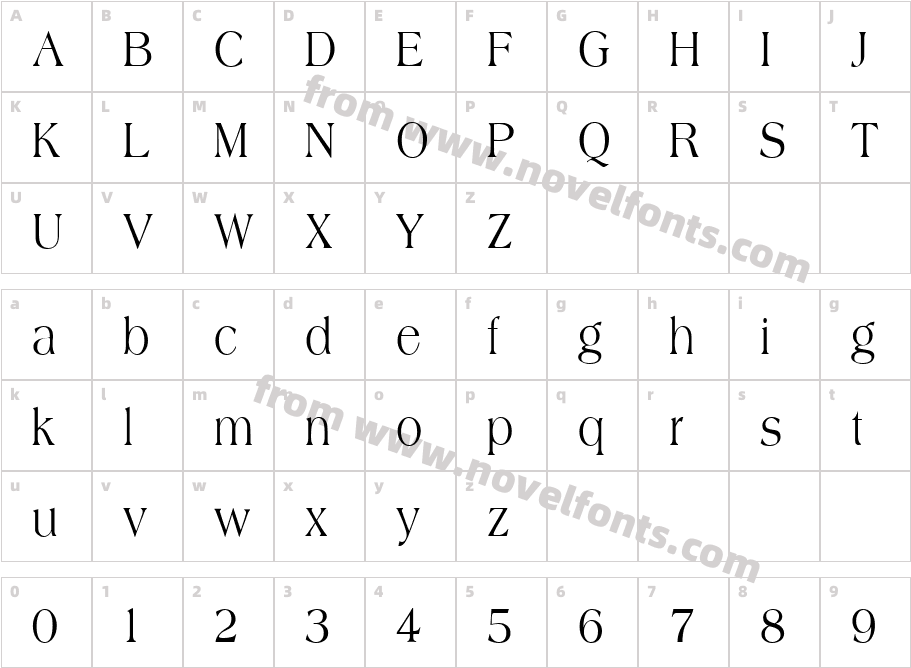 AmphionCondensed RegularCharacter Map