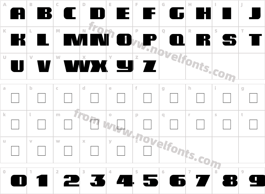 Amplio Display Caps SSiCharacter Map