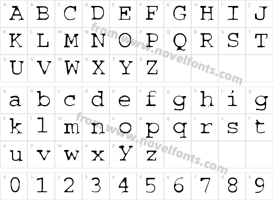 COURIERTXTCharacter Map