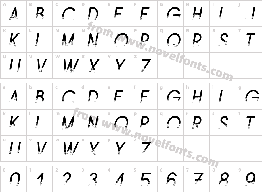 Ams Trame ItaliqueCharacter Map