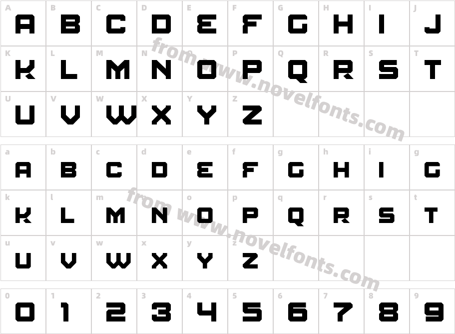 Amuro BoldCharacter Map