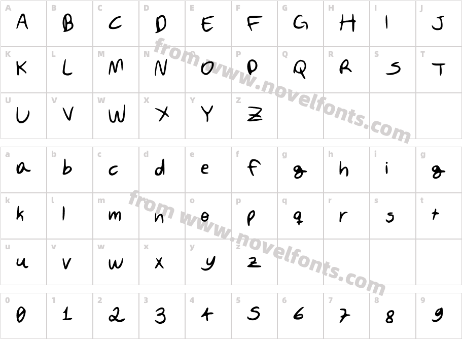 An_Original_Font_By_DaviCharacter Map