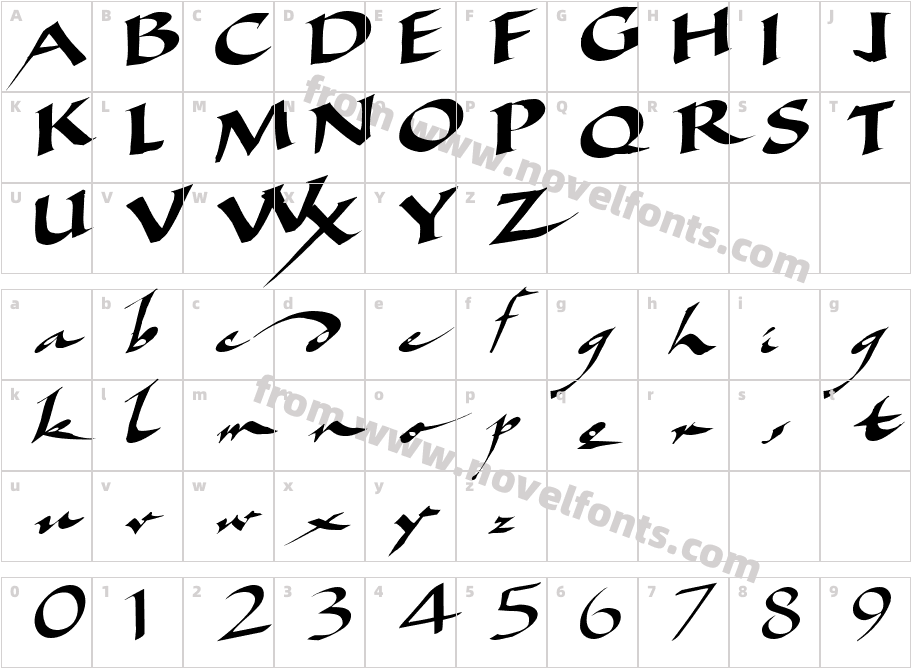 Ancient Regular ttstdCharacter Map