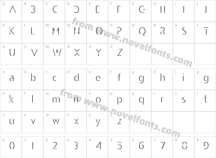 Andarilho Font NormalCharacter Map