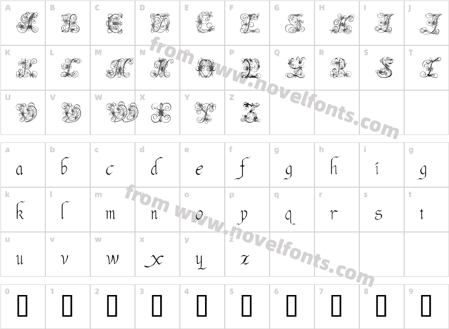 Andrade SwashCharacter Map