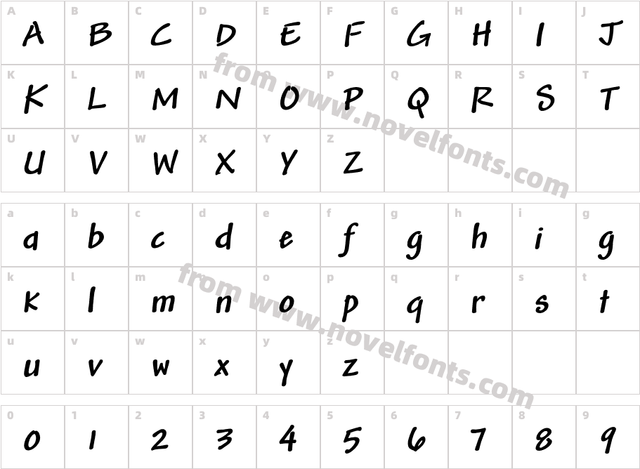 AndyStd-BoldItalicCharacter Map